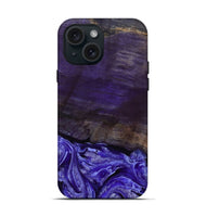 iPhone 15 Wood Live Edge Phone Case - Abril (Purple, 802062)