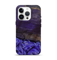 iPhone 15 Pro Wood Live Edge Phone Case - Abril (Purple, 802062)