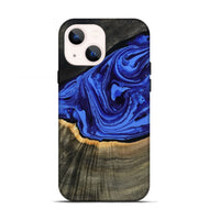 iPhone 13 Wood Live Edge Phone Case - Eliseo (Blue, 802063)