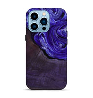 iPhone 14 Pro Wood Live Edge Phone Case - Nevaeh (Purple, 802065)