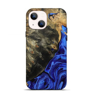 iPhone 13 Wood Live Edge Phone Case - Melvin (Blue, 802068)