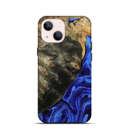 iPhone 13 mini Wood Live Edge Phone Case - Melvin (Blue, 802068)