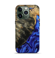 iPhone 13 Pro Wood Live Edge Phone Case - Melvin (Blue, 802068)