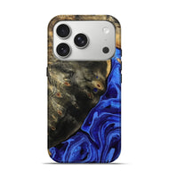 iPhone 17 Pro Wood Live Edge Phone Case - Melvin (Blue, 802068)