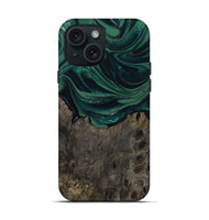 iPhone 15 Wood Live Edge Phone Case - Josue (Green, 802069)