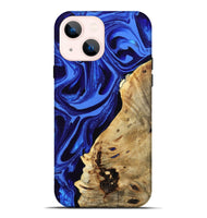 iPhone 14 Plus Wood Live Edge Phone Case - Karma (Blue, 802070)