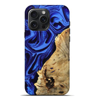 iPhone 16 Pro Max Wood Live Edge Phone Case - Karma (Blue, 802070)