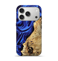 iPhone 17 Pro Wood Live Edge Phone Case - Karma (Blue, 802070)