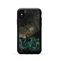 iPhone Xs Wood Phone Case - Delaney (Green, 802076)
