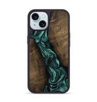 iPhone 15 Wood Phone Case - Bernice (Green, 802080)