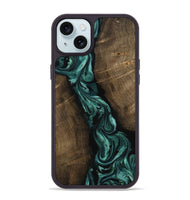 iPhone 15 Plus Wood Phone Case - Bernice (Green, 802080)