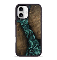 iPhone 16 Plus Wood Phone Case - Bernice (Green, 802080)