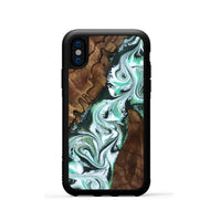 iPhone Xs Wood Phone Case - Shirley (Green, 802084)