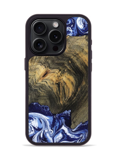 iPhone 15 Pro Wood Phone Case - Lori (Blue, 802108)