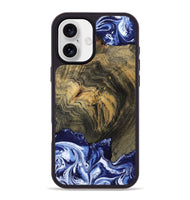 iPhone 16 Plus Wood Phone Case - Lori (Blue, 802108)