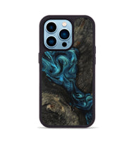iPhone 14 Pro Wood Phone Case - Tad (Blue, 802109)