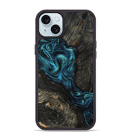 iPhone 15 Plus Wood Phone Case - Tad (Blue, 802109)