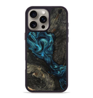 iPhone 16 Pro Max Wood Phone Case - Tad (Blue, 802109)