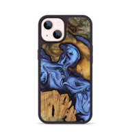 iPhone 14 Wood Phone Case - Jasmine (Blue, 802110)