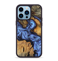 iPhone 14 Pro Max Wood Phone Case - Jasmine (Blue, 802110)