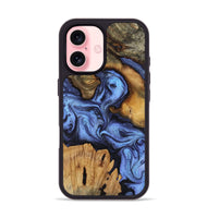 iPhone 16 Wood Phone Case - Jasmine (Blue, 802110)