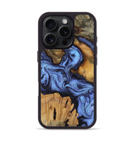 iPhone 16 Pro Wood Phone Case - Jasmine (Blue, 802110)