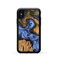 iPhone Xs Wood Phone Case - Jasmine (Blue, 802110)