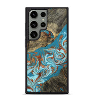 Galaxy S24 Ultra Wood Phone Case - Edythe (Teal & Gold, 802164)