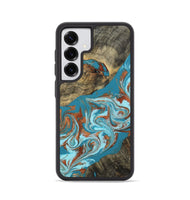 Galaxy S25 Wood Phone Case - Edythe (Teal & Gold, 802164)