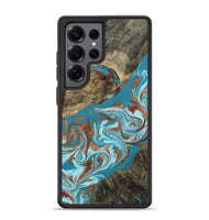 Galaxy S25 Ultra Wood Phone Case - Edythe (Teal & Gold, 802164)