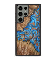 Galaxy S23 Ultra Wood Phone Case - Lutie (Teal & Gold, 802165)