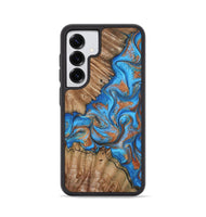 Galaxy S25 Wood Phone Case - Lutie (Teal & Gold, 802165)