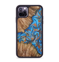 iPhone 11 Pro Max Wood Phone Case - Lutie (Teal & Gold, 802165)