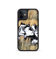 iPhone 12 mini Wood Phone Case - Norris (Black & White, 802176)