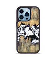 iPhone 14 Pro Wood Phone Case - Norris (Black & White, 802176)