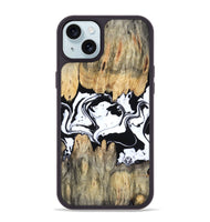 iPhone 15 Plus Wood Phone Case - Norris (Black & White, 802176)