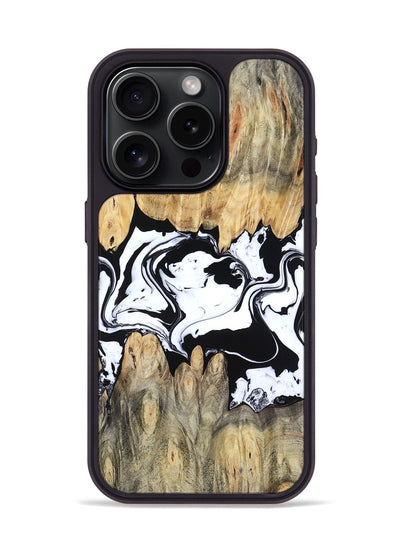 iPhone 15 Pro Wood Phone Case - Norris (Black & White, 802176)