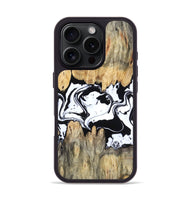 iPhone 16 Pro Wood Phone Case - Norris (Black & White, 802176)