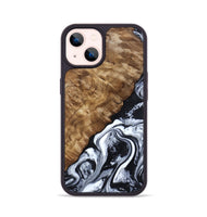 iPhone 14 Wood Phone Case - Jayson (Black & White, 802178)
