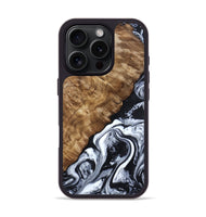iPhone 16 Pro Wood Phone Case - Jayson (Black & White, 802178)