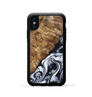 iPhone Xs Wood Phone Case - Jayson (Black & White, 802178)