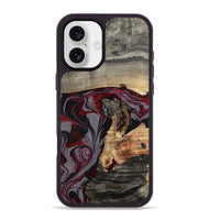 iPhone 16 Plus Wood Phone Case - Velvet (Red, 802191)