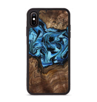 iPhone Xs Max Wood Phone Case - Miriam (Blue, 802349)