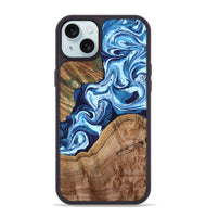 iPhone 15 Plus Wood Phone Case - Wade (Blue, 802350)