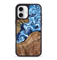 iPhone 16 Plus Wood Phone Case - Wade (Blue, 802350)