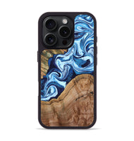 iPhone 16 Pro Wood Phone Case - Wade (Blue, 802350)