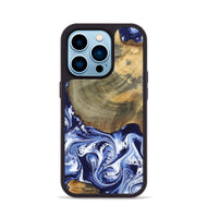 iPhone 14 Pro Wood Phone Case - Isabel (Blue, 802351)