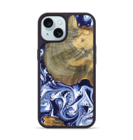 iPhone 15 Wood Phone Case - Isabel (Blue, 802351)