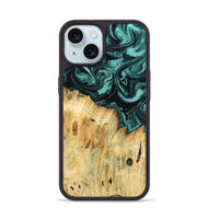 iPhone 15 Wood Phone Case - Novalee (Green, 802363)