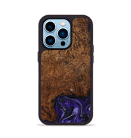 iPhone 14 Pro Wood Phone Case - Simone (Purple, 802380)